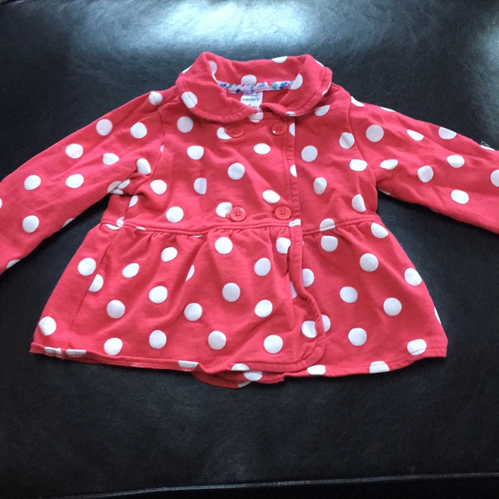 Baby girl polka dot peacoat style jacket 18 month